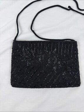 Valerie Steven’s Black Beaded Evening Crossbody Bag